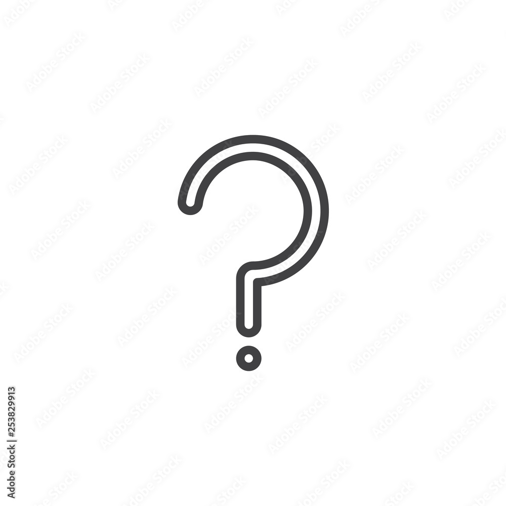 Question mark line icon. linear style sign for mobile concept and web design. Unknown question outline vector icon. Ask for help symbol, logo illustration. Pixel perfect vector graphics Question mark line icon. linear style sign for mobile concept and web design. Unknown question outline vector icon. Ask for help symbol, logo illustration. Pixel perfect vector graphics