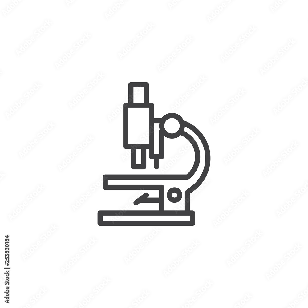 Microscope line icon. linear style sign for mobile concept and web design. outline vector icon. Research symbol, logo illustration. Pixel perfect vector graphics