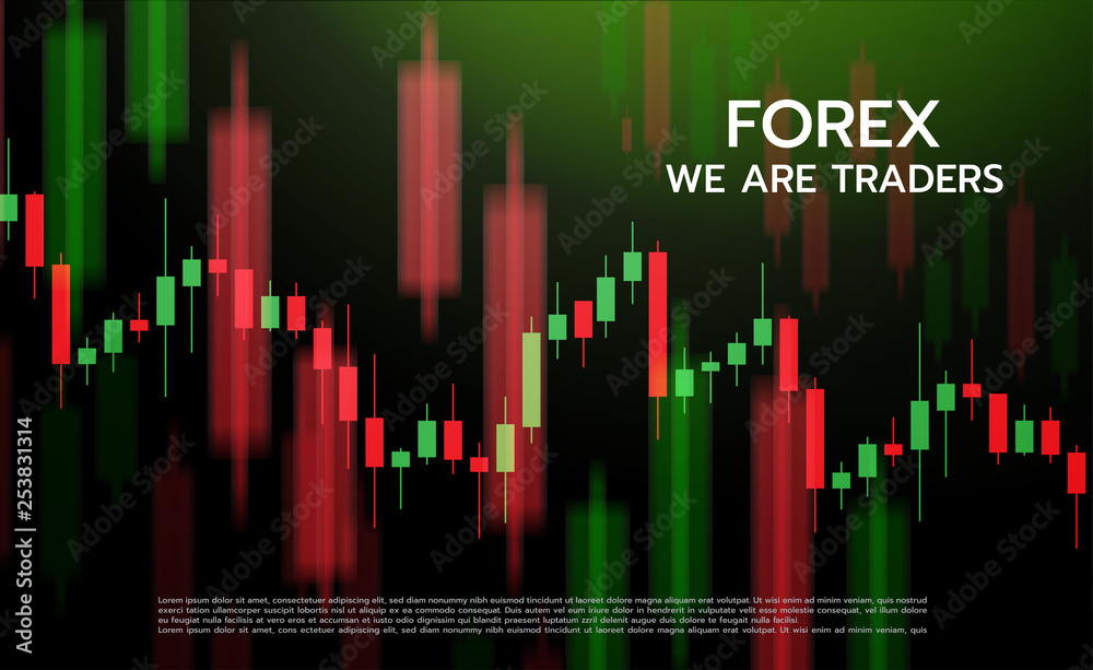 Fototapeta premium Forex concept stock exchang and trader. Financial market business with graph chart analysis. Vector illustrations