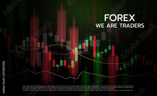Forex  concept stock exchang and trader. Financial market business with graph chart analysis. Vector illustrations