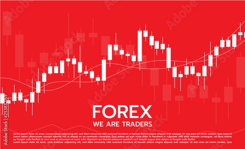 Forex. Flat design concept stock exchang and trader. Financial market business with graph chart analysis. Vector illustrations