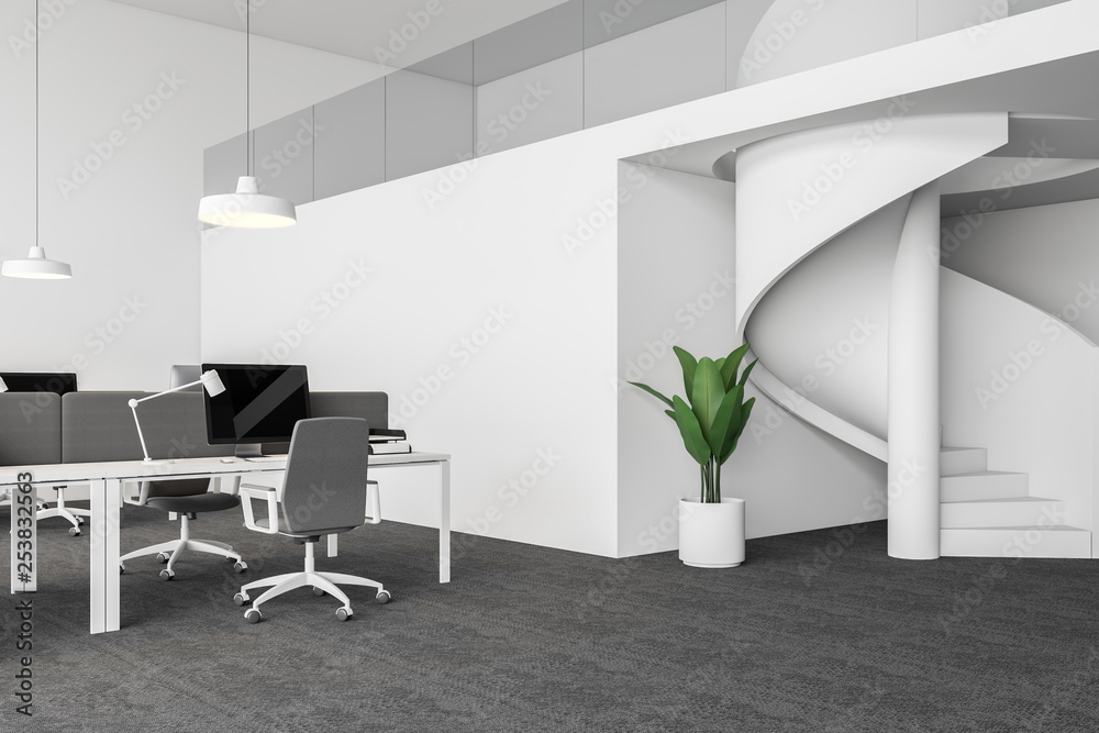 Open space office corner with stairs Open space office corner with stairs