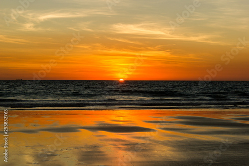 beautiful sunset of the Cable Beach in Broome  Western Australia