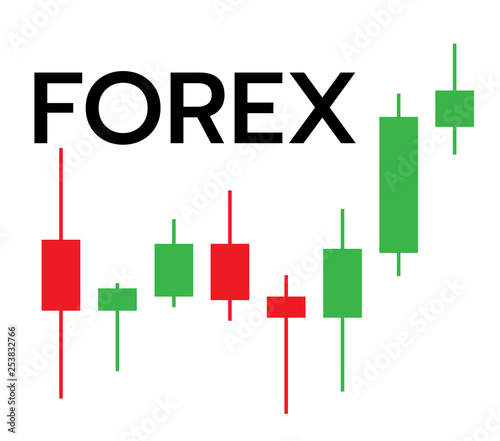 Logo candlestick trading chart analyzing in forex 