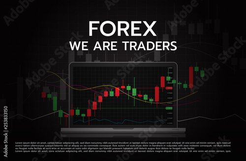 Forex Trading Signals vector illustration. Investment strategies and online trading signals on laptop computer concept.