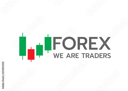 Logo candlestick trading chart analyzing in forex 