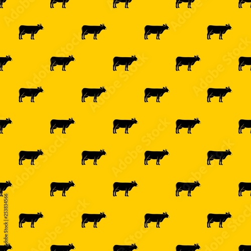 Cow pattern seamless vector repeat geometric yellow for any design