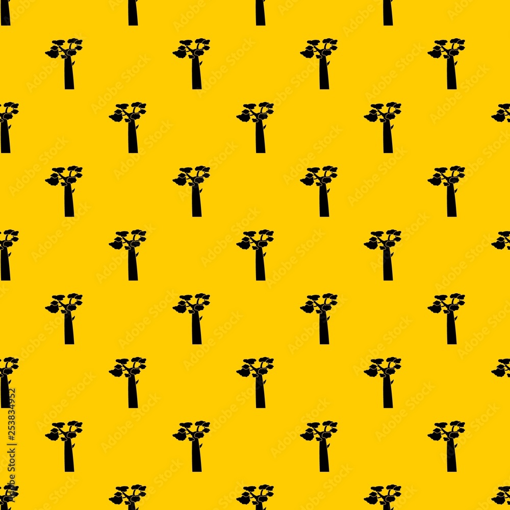 Baobab pattern seamless vector repeat geometric yellow for any design