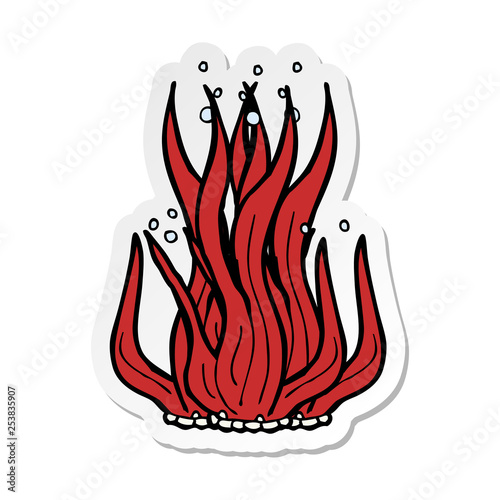 sticker of a cartoon seaweed