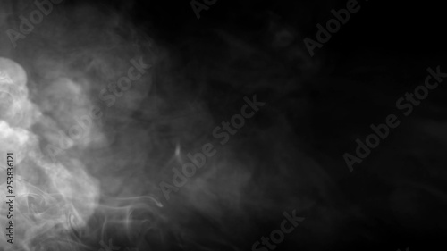 Texture of smoke on black background. Isolated smoke  texture of smoke  abstract powder  water spray on black background.