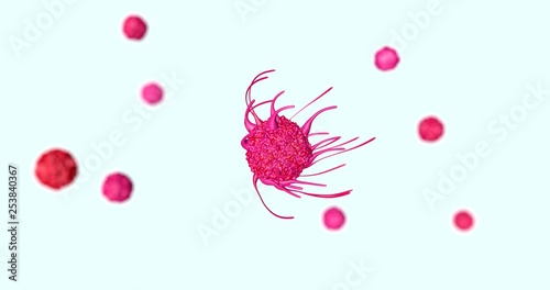 Immune Cell T-cell immune system concept immunotherapy treatment in cancer metastasis photo