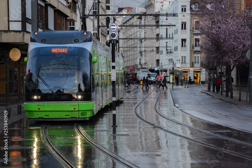 Tramway at the streets of Vitoria- Gasteiz, Basque Country, Spain	 photo