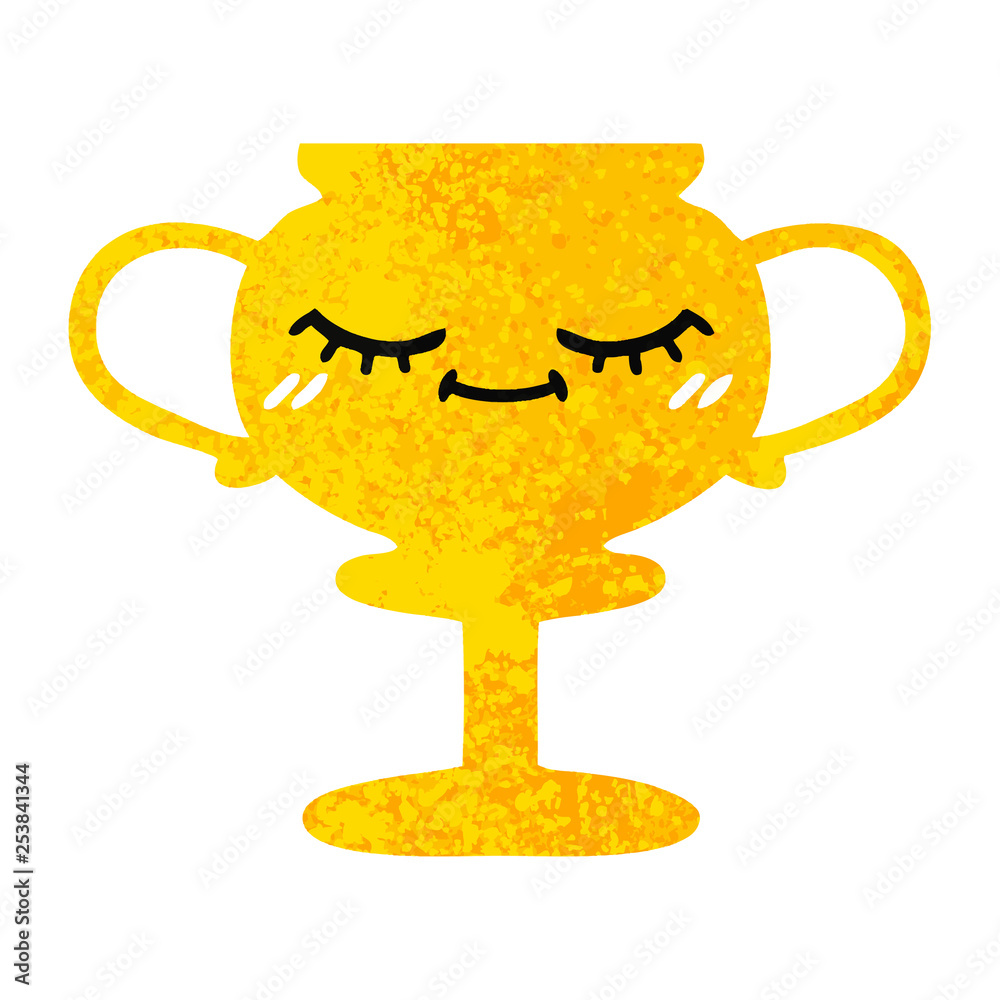 retro illustration style cartoon trophy retro illustration style cartoon trophy