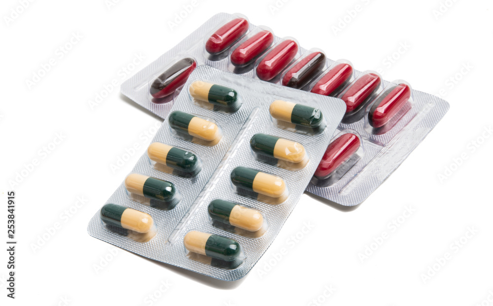 pill packaging isolated pill packaging isolated
