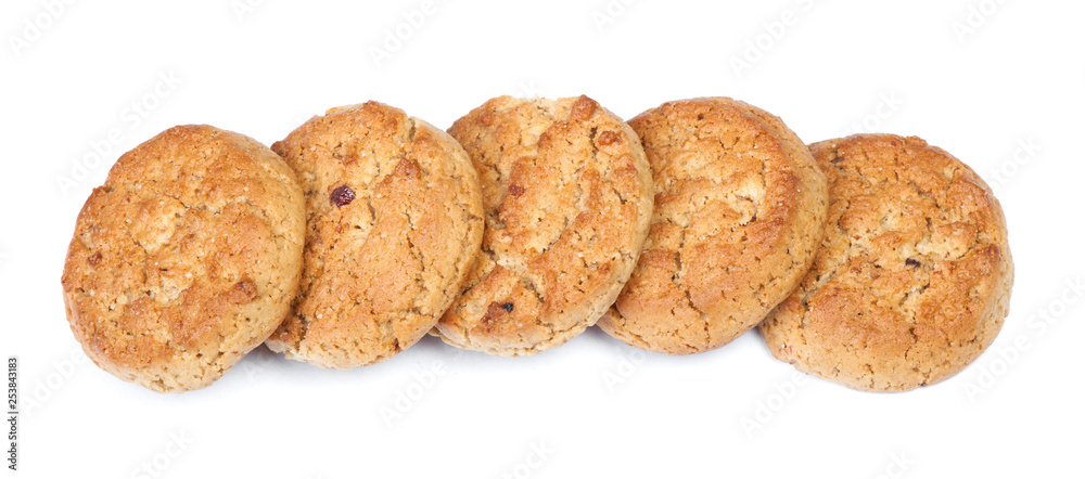 Stack of round oatmeal cookies