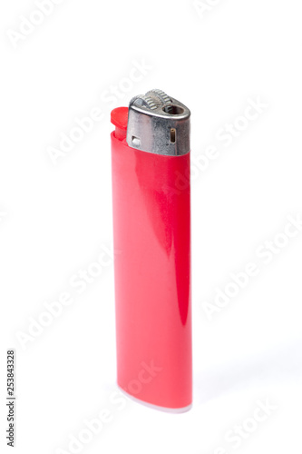 Red plastic gas disposable lighter