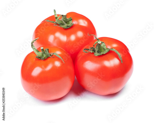 Three fresh juicy tomatoes