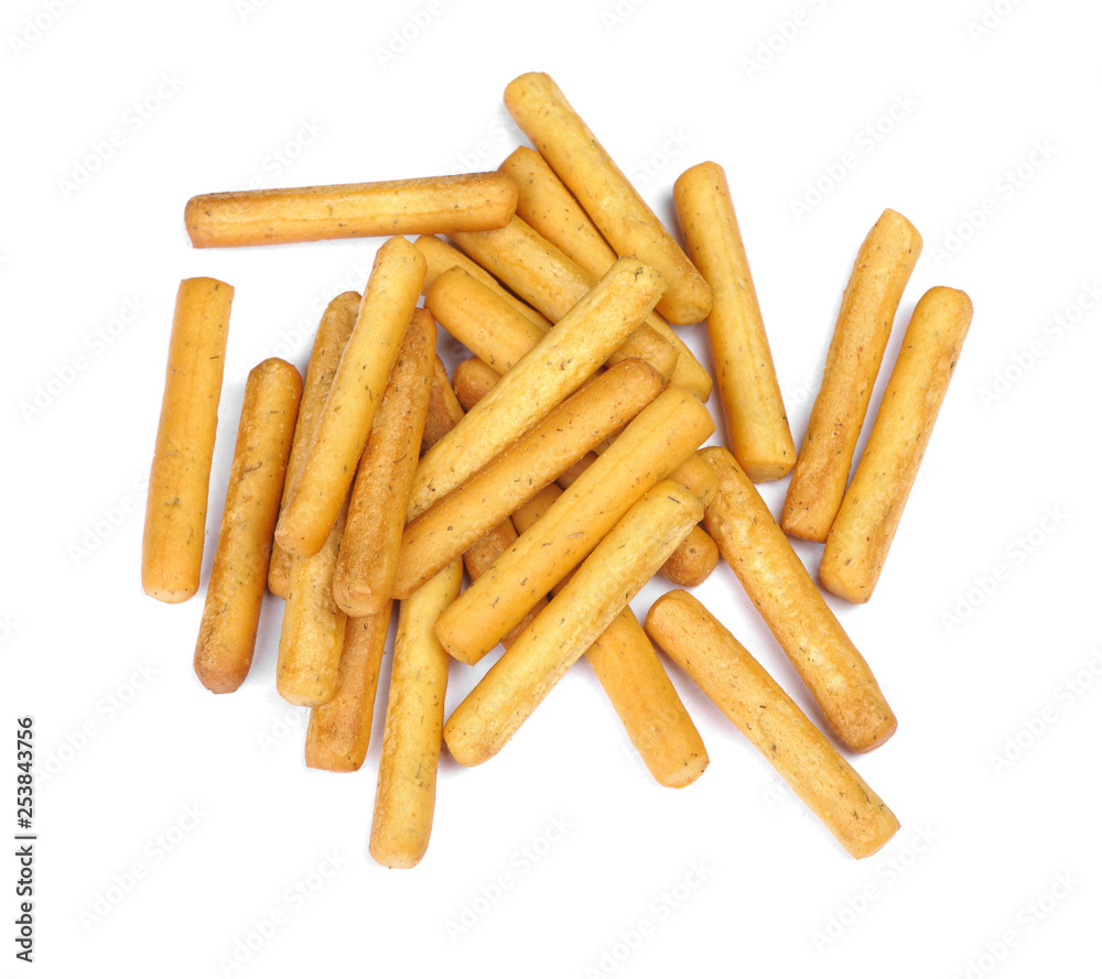 Heap of wheat bread sticks with spices