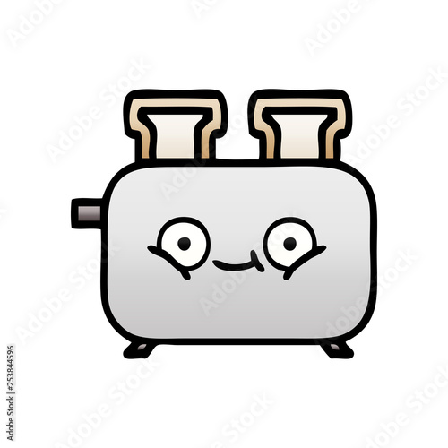 gradient shaded cartoon of a toaster