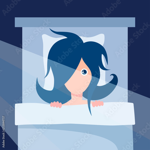 Insomnia vector concept in simple flat style