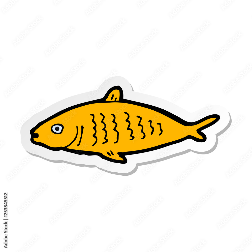 sticker of a cartoon fish sticker of a cartoon fish