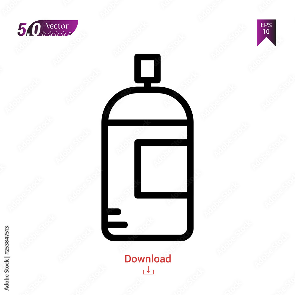 Outline spray icon isolated on white background. Popular icons for 2019 year. Line pictogram. Graphic design, mobile application, logo, user interface. EPS 10 format vector Outline spray icon isolated on white background. Popular icons for 2019 year. Line pictogram. Graphic design, mobile application, logo, user interface. EPS 10 format vector