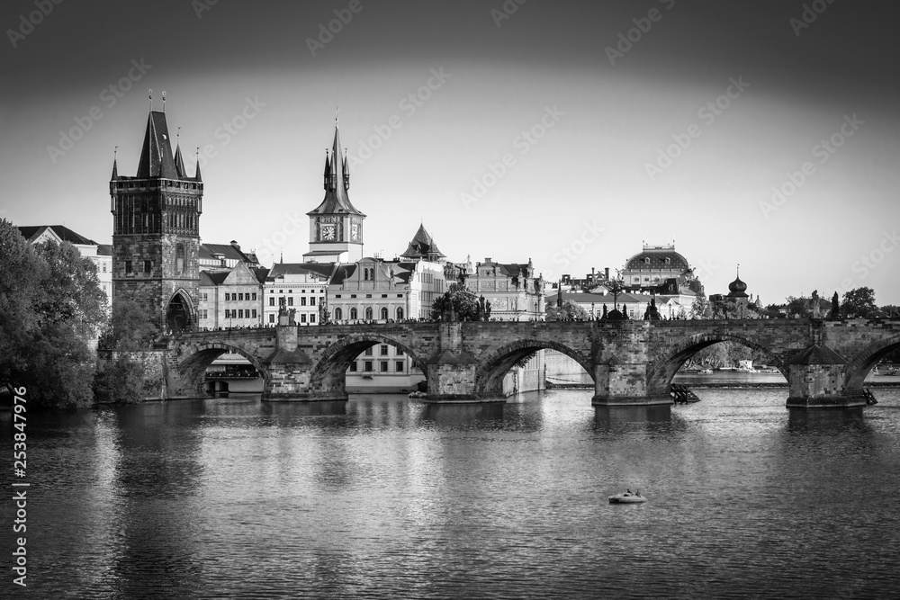 Scenic view on  historical center of Prague,buildings and landmarks of old town, Prague, Czech Republic