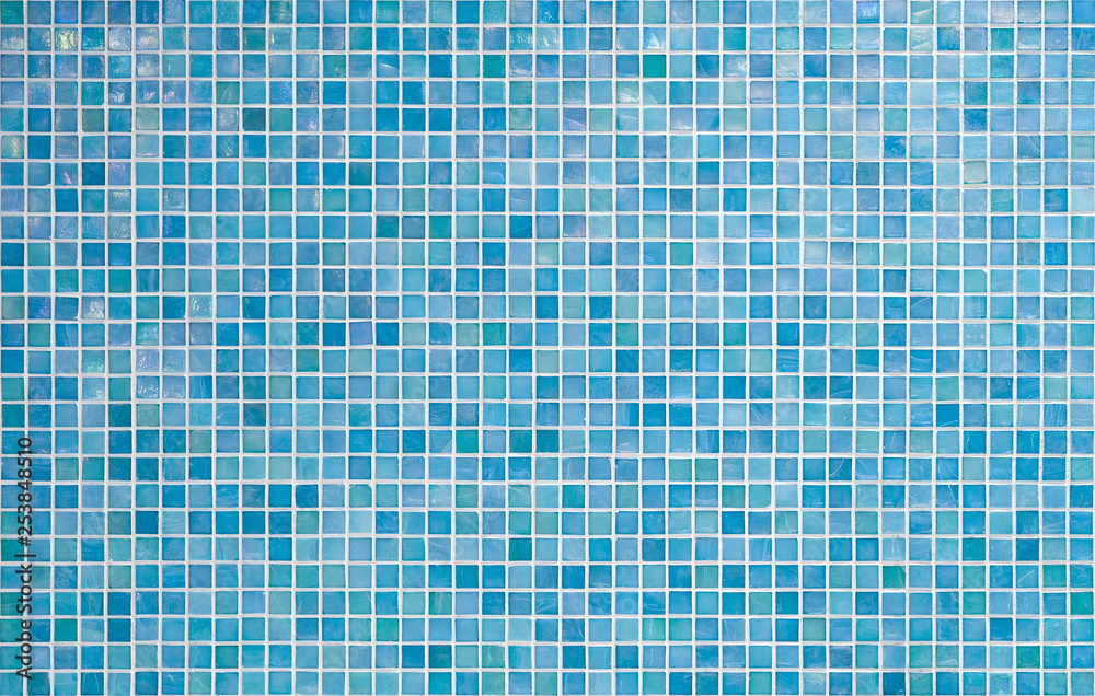 blue tile wall background - obrazy, fototapety, plakaty 