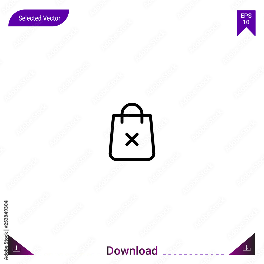 Outline shopping-bag icon isolated on white background. Line pictogram. mobile application, logo, user interface. Editable stroke. EPS10 format vector Outline shopping-bag icon isolated on white background. Line pictogram. mobile application, logo, user interface. Editable stroke. EPS10 format vector