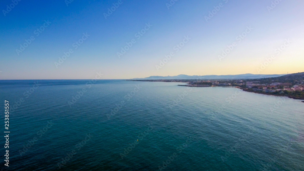 Castellon. Azahar Coast in Beach of Alcossebre. Spain. Drone Photo