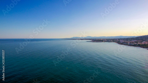 Castellon. Azahar Coast in Beach of Alcossebre. Spain. Drone Photo