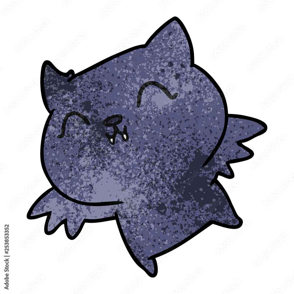 Obraz premium textured cartoon of cute kawaii bat