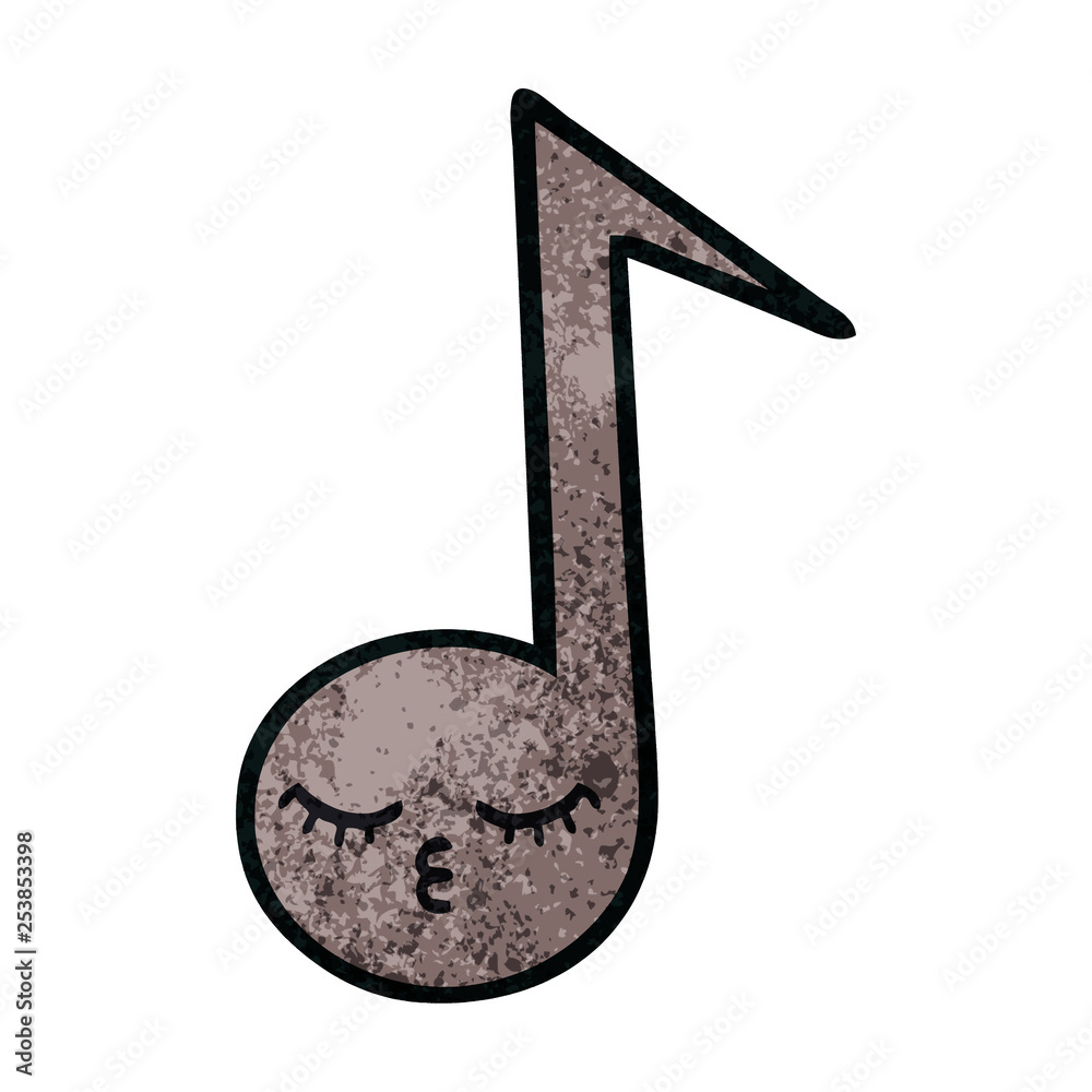 retro grunge texture cartoon musical note retro grunge texture cartoon musical note