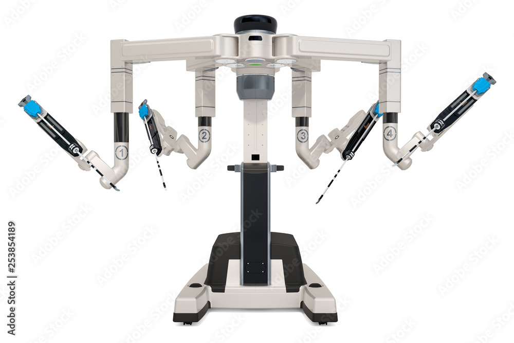 Robotic surgical system, 3D rendering Robotic surgical system, 3D rendering