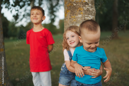 photo of happy children in park