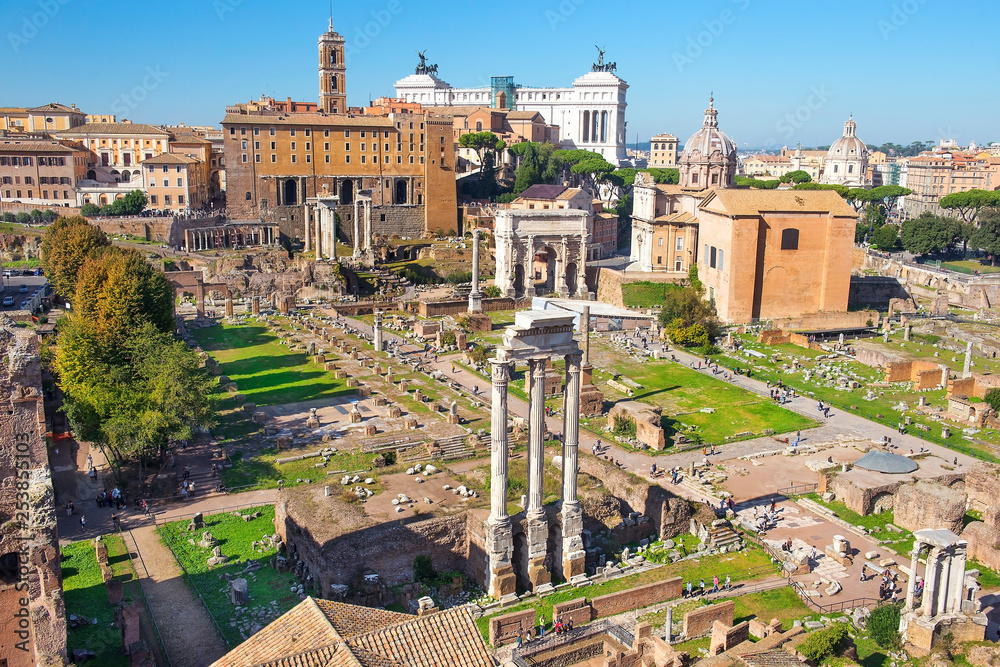 The Roman Forum view, city square in ancient Rome, Italy The Roman Forum view, city square in ancient Rome, Italy