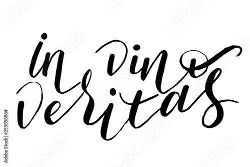 truth at fault. Proverb lettering about wine