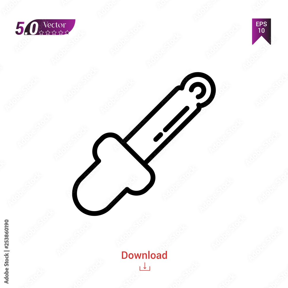 Outline dropper  icon isolated on white background. Line pictogram. Graphic design, mobile application, logo, user interface. Editable stroke. EPS10 format vector illustration