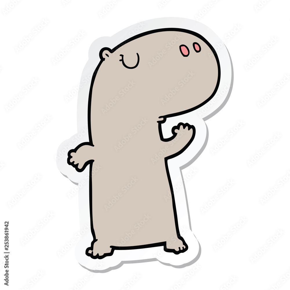 Fototapeta premium sticker of a cartoon hippopotamus