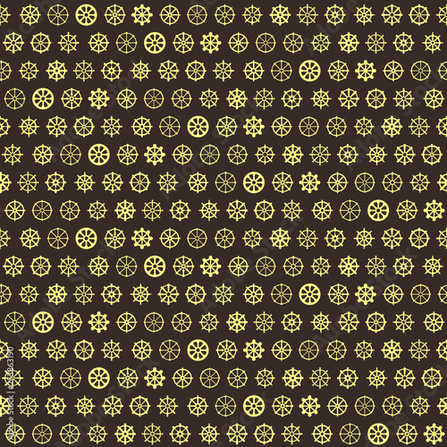Seamless pattern with dharmachakra hinduism symbols
