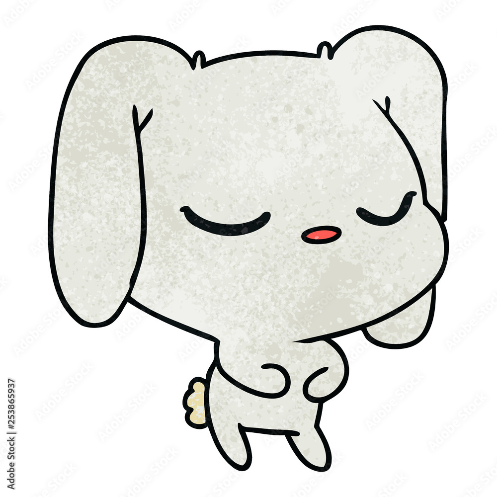 textured cartoon of cute kawaii bunny textured cartoon of cute kawaii bunny