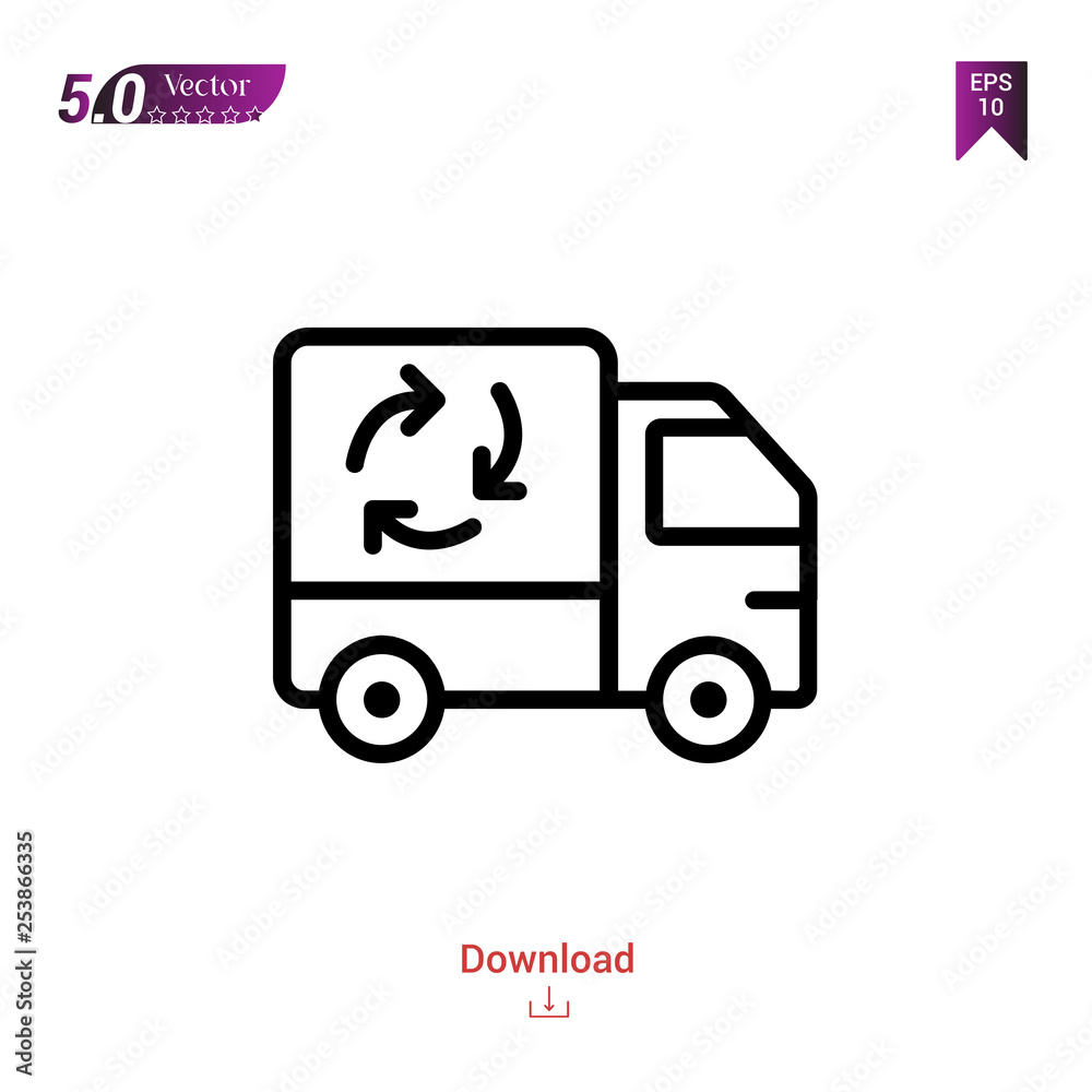 recycling-truck ecology icon isolated on white background. ecology icons Graphic design, mobile application, logo, user interface. Editable stroke. EPS10 format vector illustration recycling-truck ecology icon isolated on white background. ecology icons Graphic design, mobile application, logo, user interface. Editable stroke. EPS10 format vector illustration