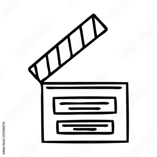 line drawing cartoon film clapper board