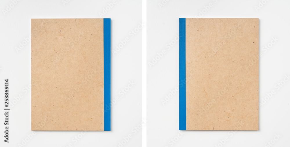 Fototapeta premium color kraft notebook on white background