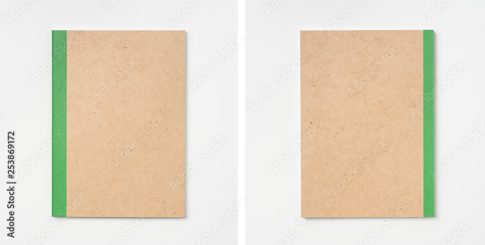 color kraft notebook on white background color kraft notebook on white background