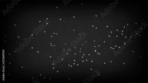 Blockchain Network Polygonal Nano Technology Design. Futuristic Artificial Intelligence Network Nodes Vector