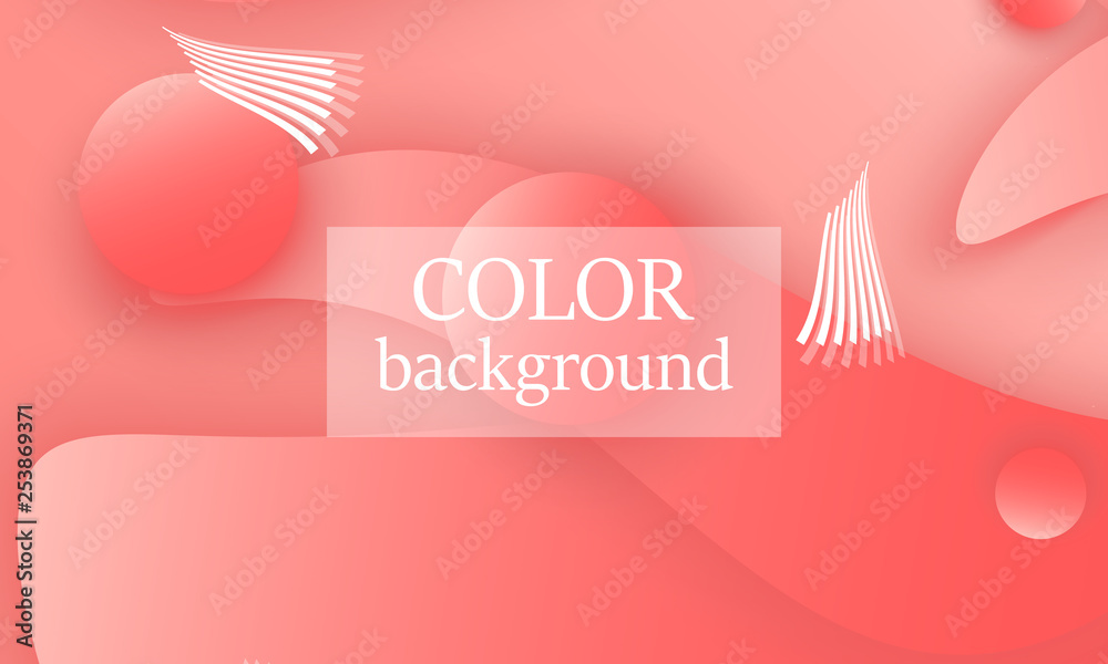 Coral color abstract background. Vector.