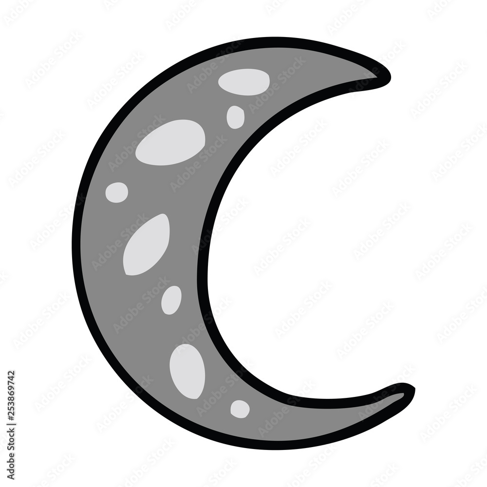 cartoon doodle of a crescent moon cartoon doodle of a crescent moon