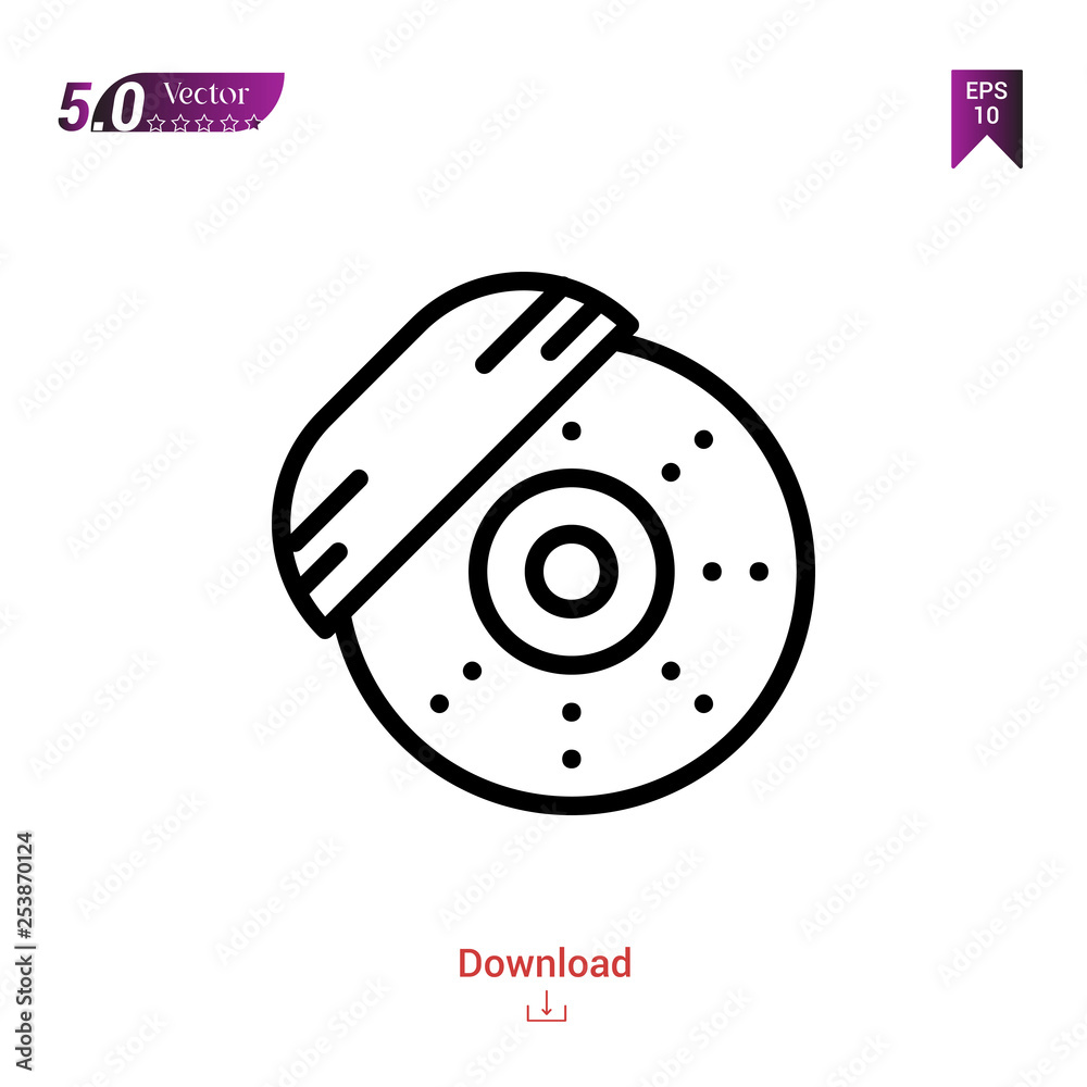 break car icon isolated on white background. Line pictogram. Graphic design, mobile application, car parts icons, user interface. Editable stroke. EPS10 format vector illustration break car icon isolated on white background. Line pictogram. Graphic design, mobile application, car parts icons, user interface. Editable stroke. EPS10 format vector illustration