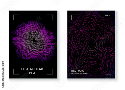 Big Data Artificial Intelligence Vector Background. Cyber Space Online Education Future Design. Big Data Techno Music Poster